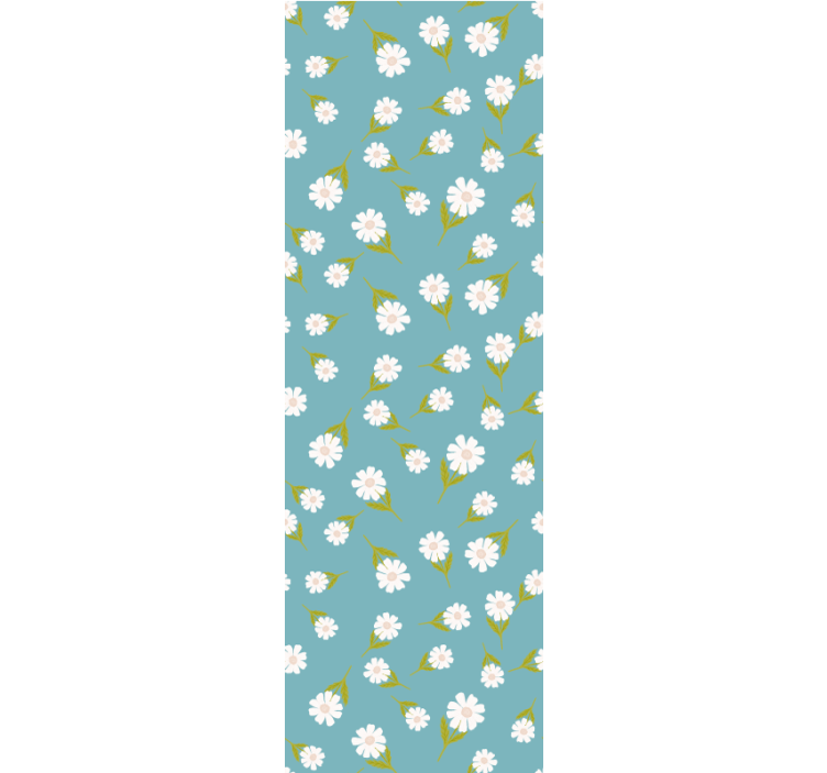 Pattern-decor daisies on aquamarine  wallpaper - TenStickers