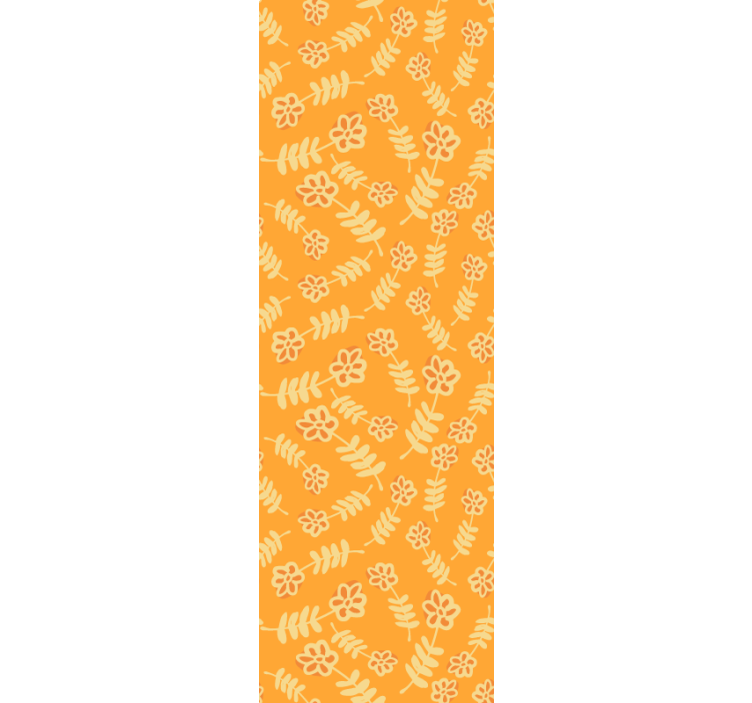 Yellow vibrant sprigs floral ornament wallpaper - TenStickers