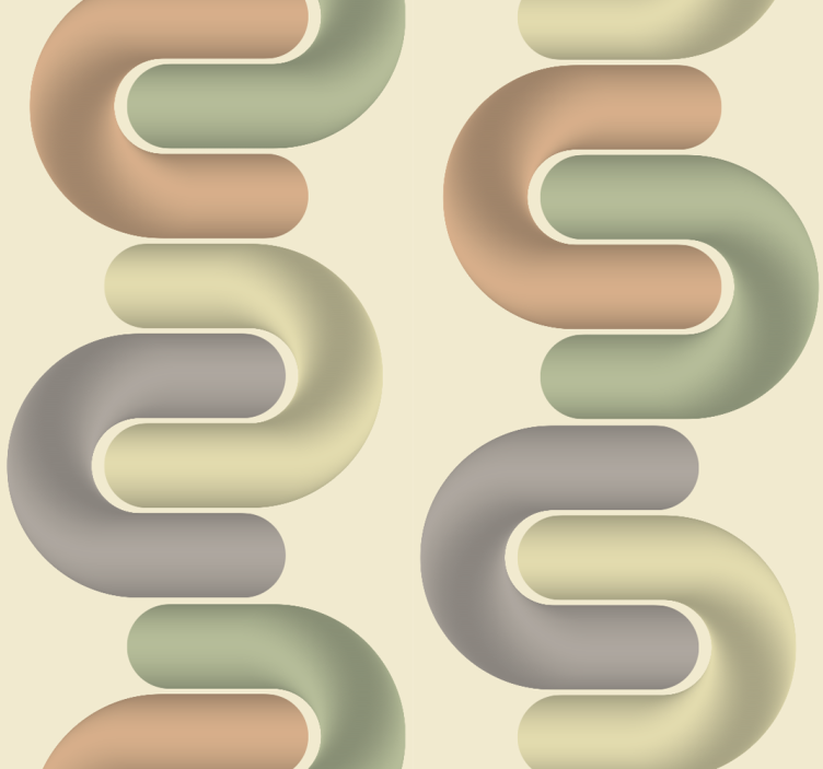 Curved shapes layer living room wallpaper - TenStickers