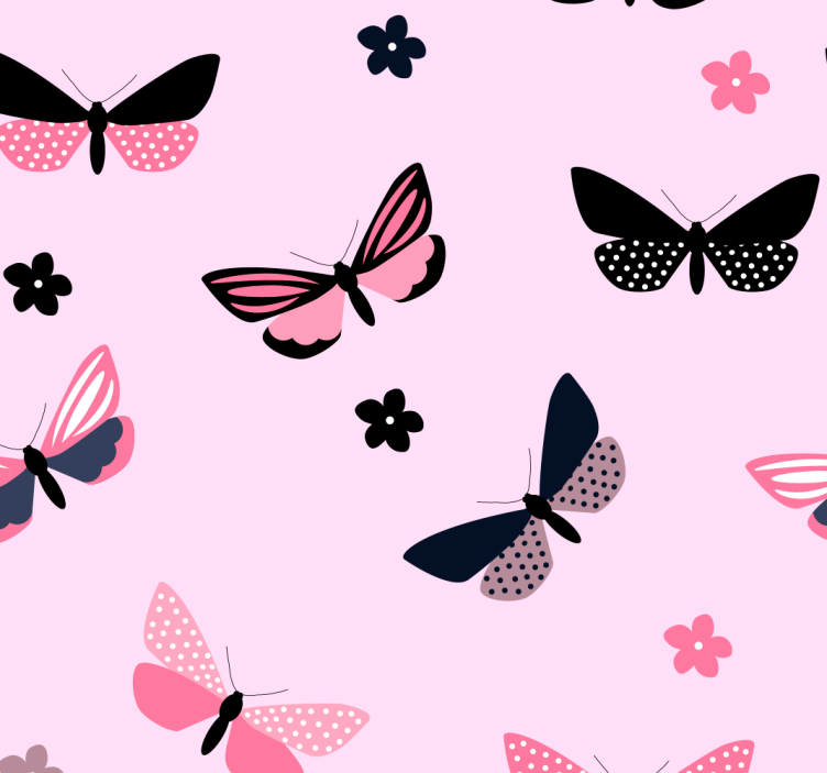 Butterfly Motif butterfly wallpaper - TenStickers