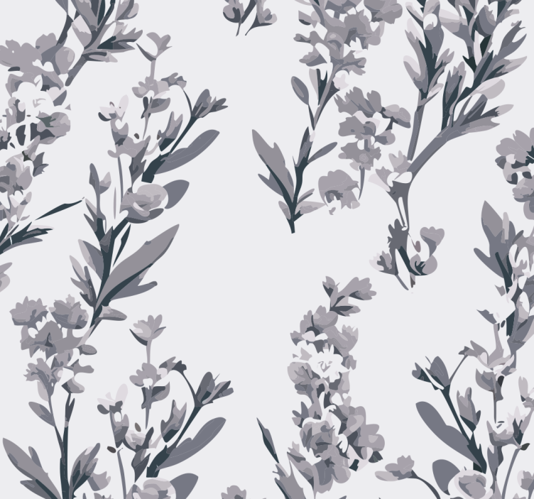 Floral design gray wallpaper - TenStickers