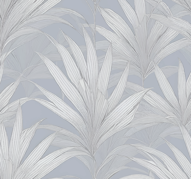 Palm leaves gray wallpaper - TenStickers