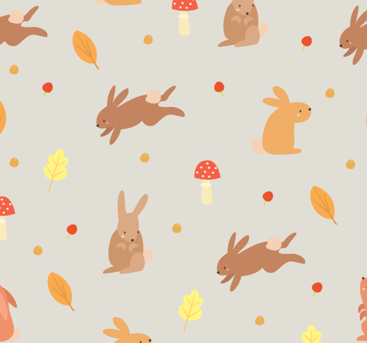 Bunny Pattern Motif animal wallpaper - TenStickers