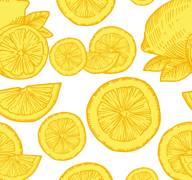 Citrus Fruit Slices flower wallpaper - TenStickers