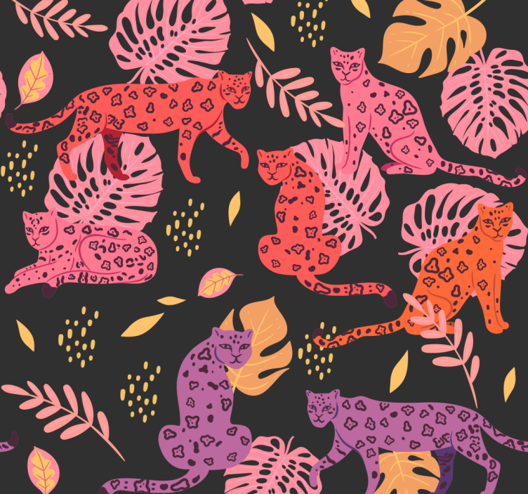 Tropical Fauna Motif animal wallpaper - TenStickers