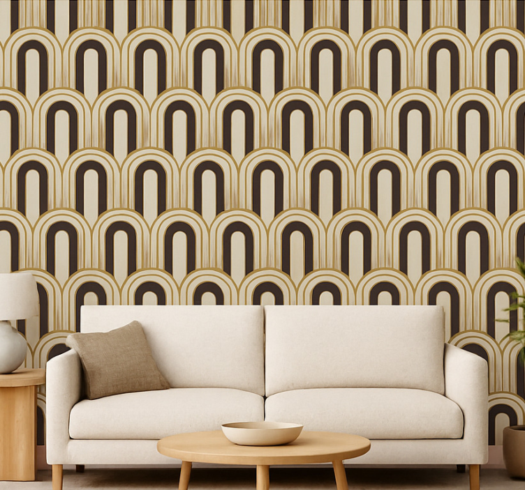 1970's Art Deco arches vintage wallpaper - TenStickers