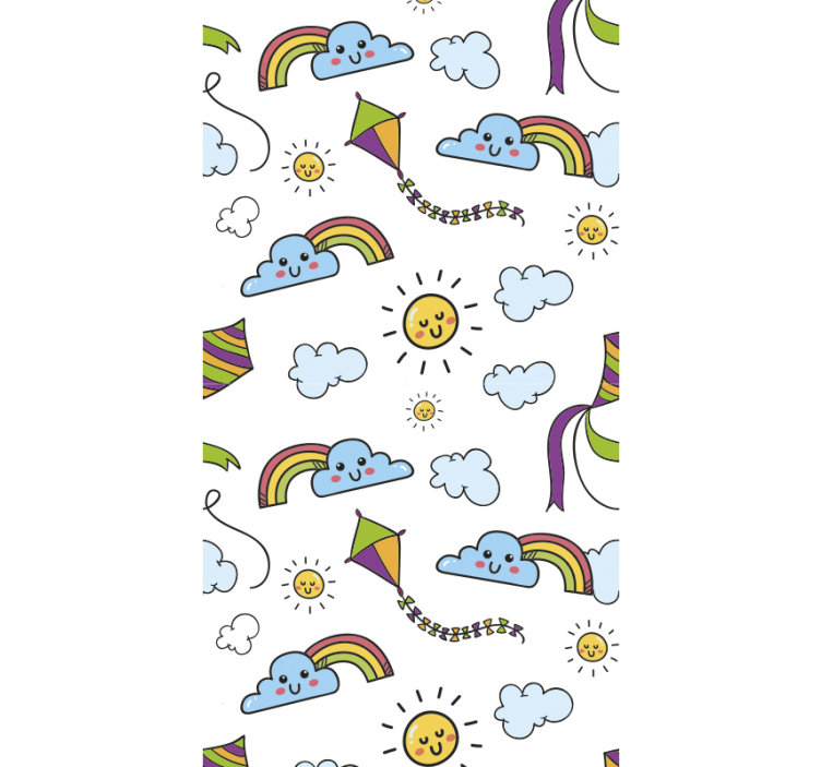 Kites and Clouds kids wallpaper - TenStickers