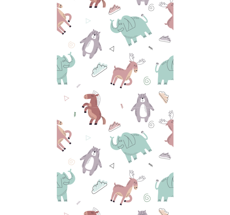 Forest animals pattern kids wallpaper - TenStickers