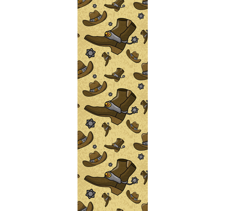 Cowboy boots pattern vintage wallpaper - TenStickers