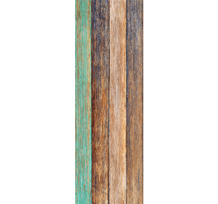 Colorful distressed design wood wallpaper - TenStickers