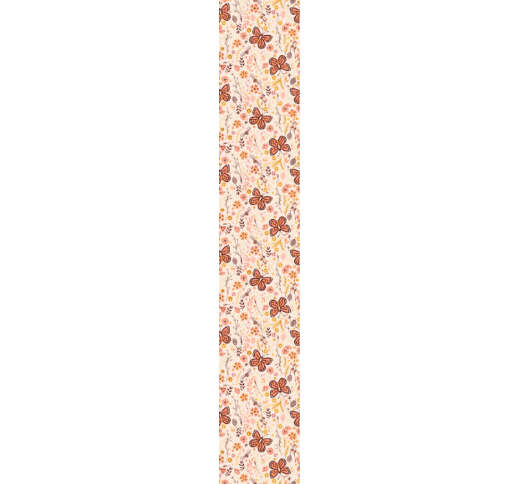Pink flowers butterfly wallpaper - TenStickers