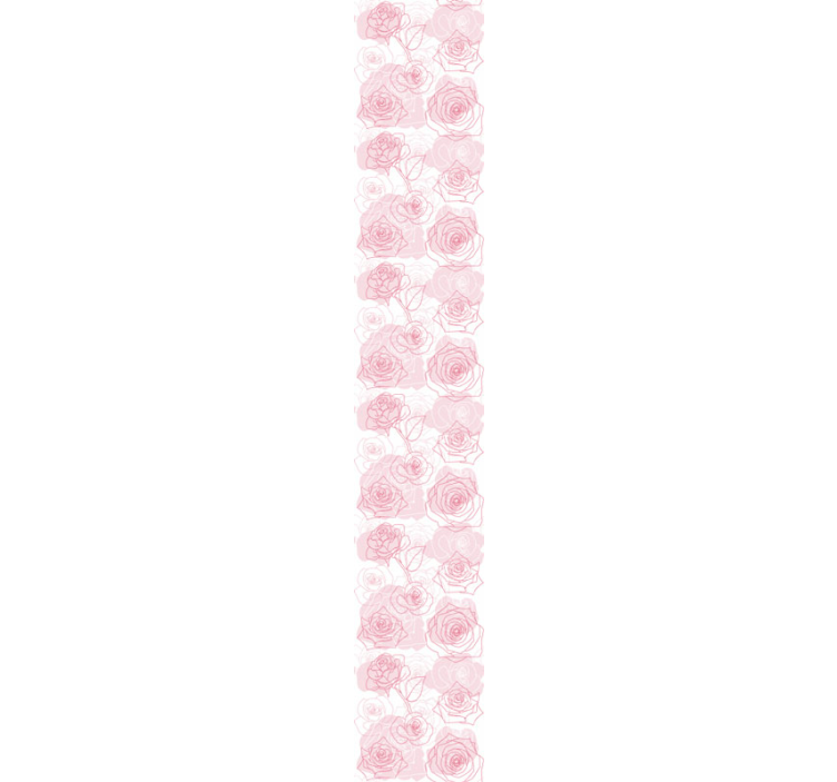 Flowers with roses on pink Flower Wallpaper - TenStickers