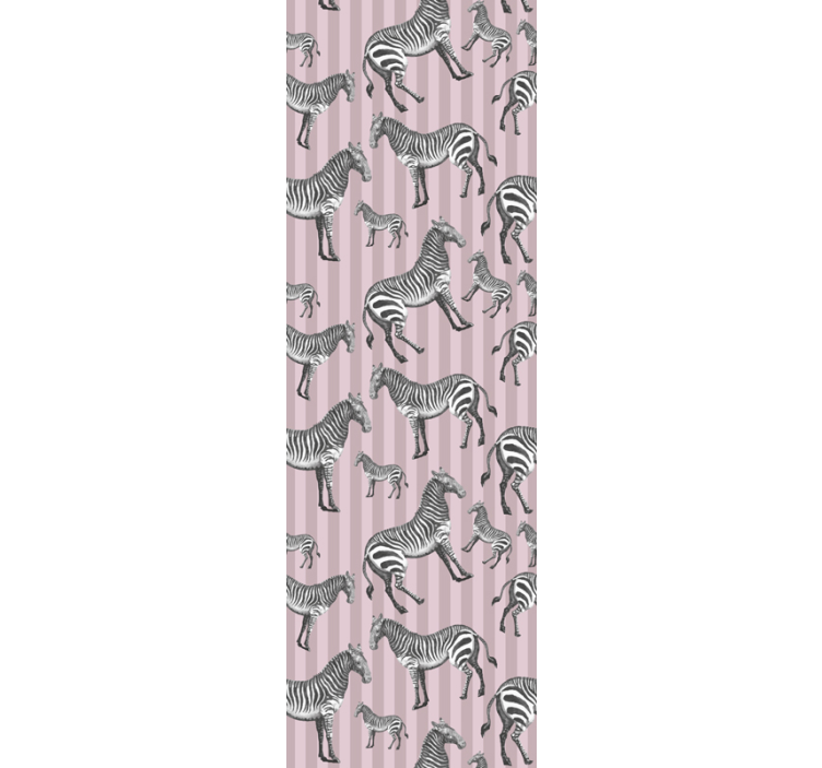 Zebra wallpaper with pink animal design - TenStickers