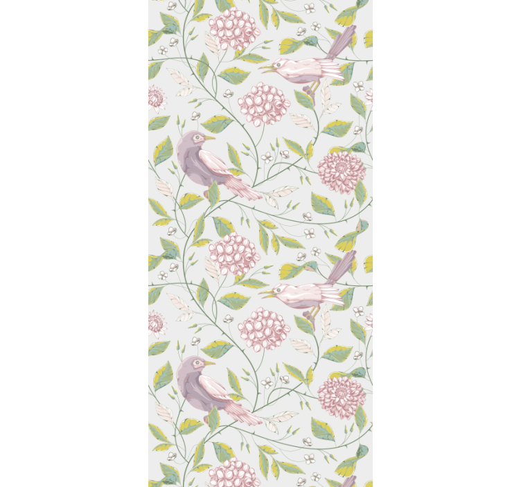 Floral bird arrangement master bedroom wallpaper - TenStickers