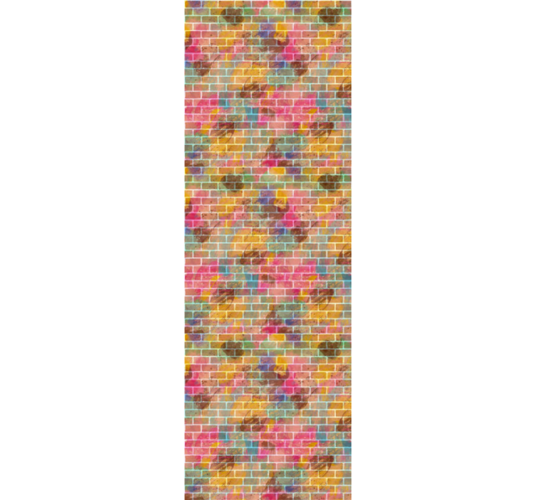 Colorful Brick Mosaic brick wallpaper - TenStickers
