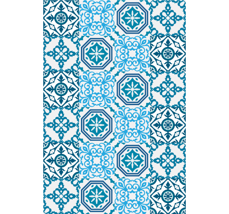 Ornamental Tile Pattern tile wallpaper - TenStickers