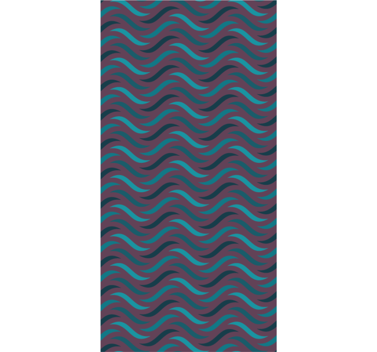 Modern blue waves striped wallpaper - TenStickers