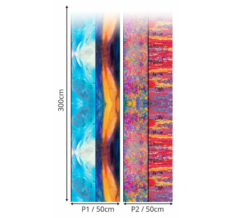 Abstract Art Panels living room wallpaper - TenStickers