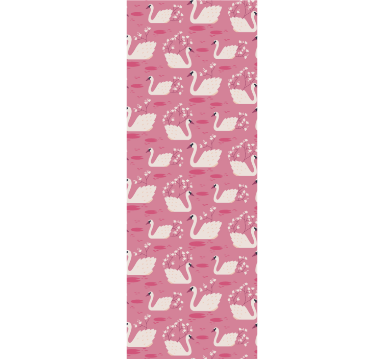 Hollywood-regency white swan wallpaper - TenStickers