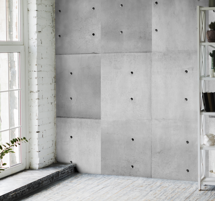 The charm of concrete living room wallpaper - TenStickers