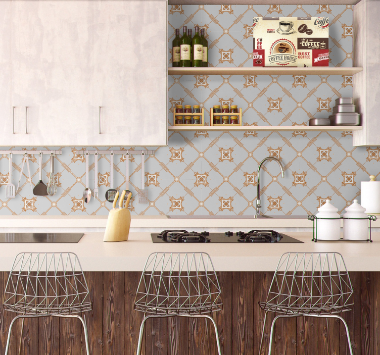 Tile with a Rhombus Shape Tile wallpaper - TenStickers