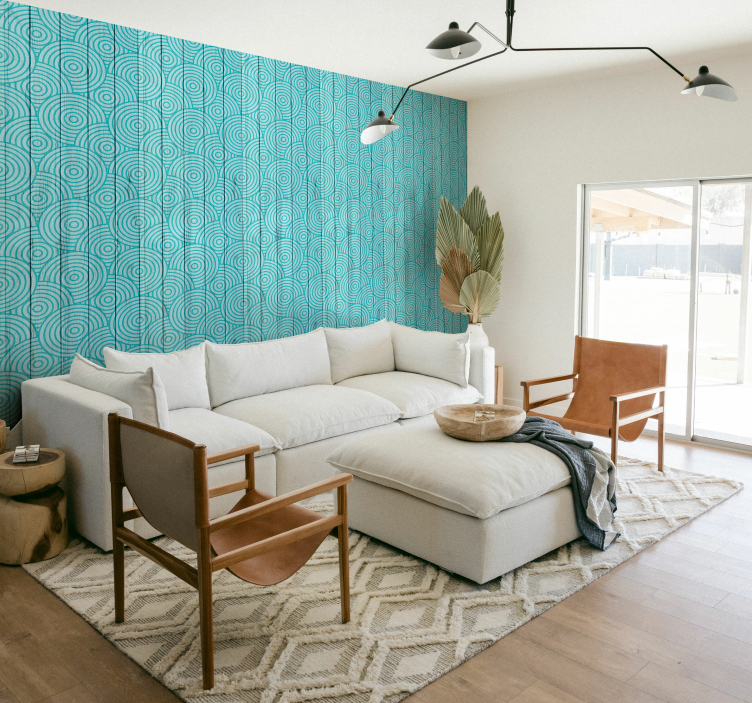 Vintage geometric with wooden Wallpaper - TenStickers