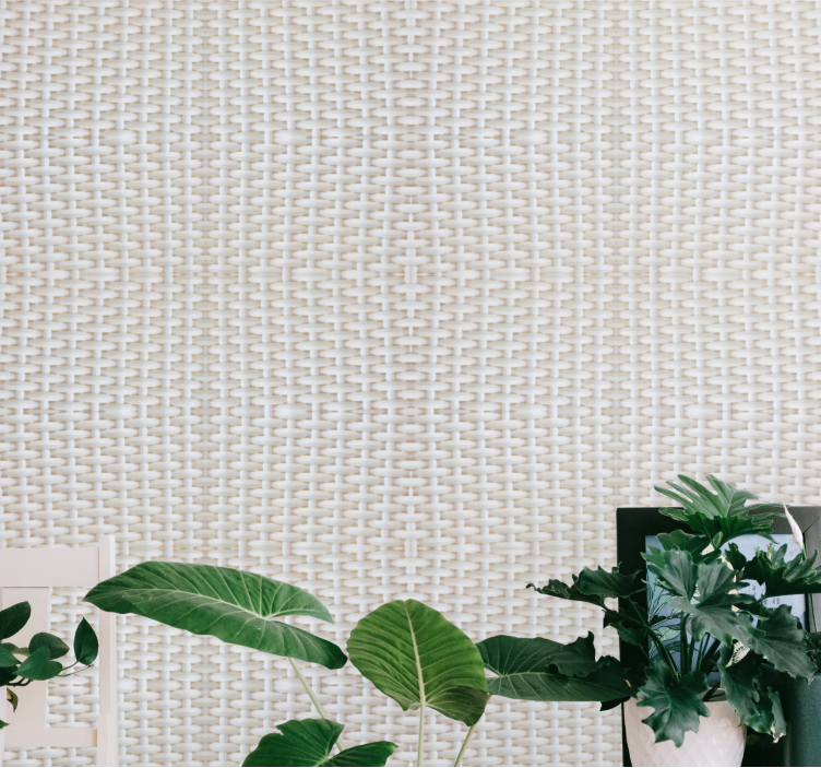 Texture pattern wallpaper woven white design - TenStickers