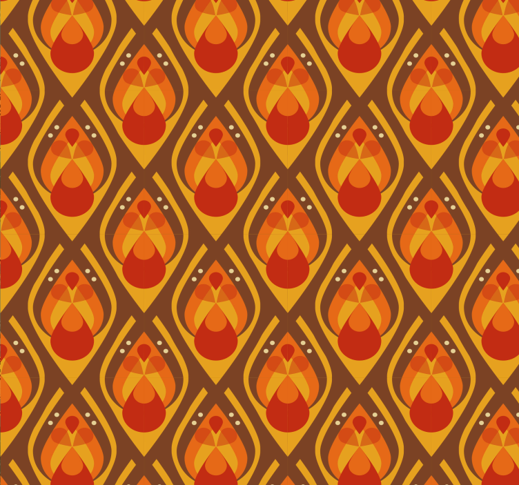 Geometric Teardrop geometric wallpaper - TenStickers