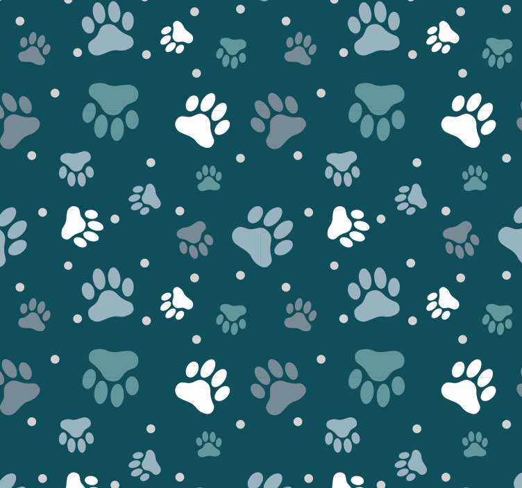 Paw Pattern dogs wallpaper - TenStickers