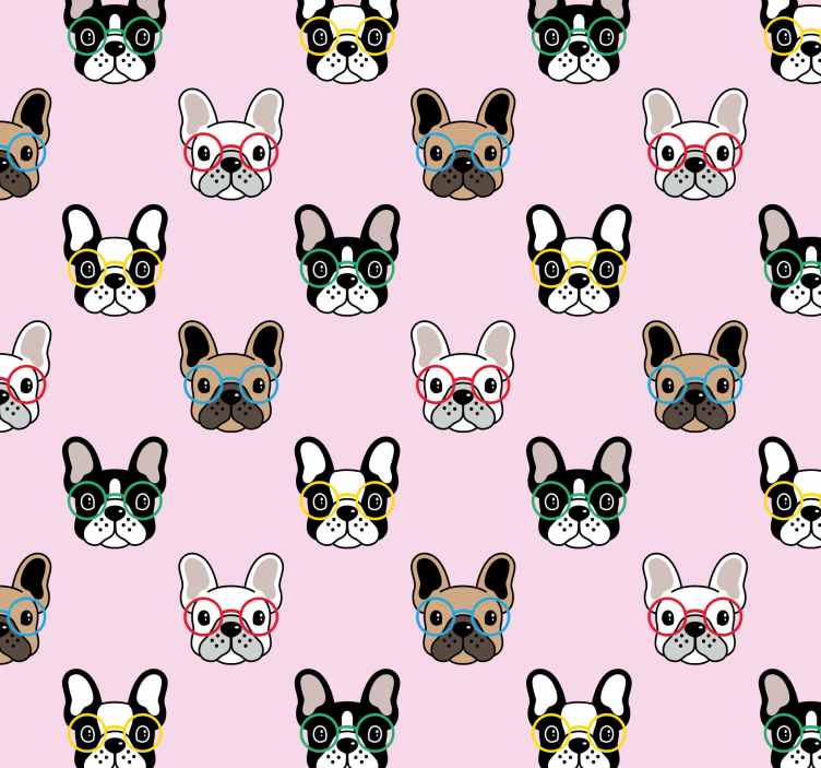 french bulldog with glasses Bedroom Wallpaper - TenStickers