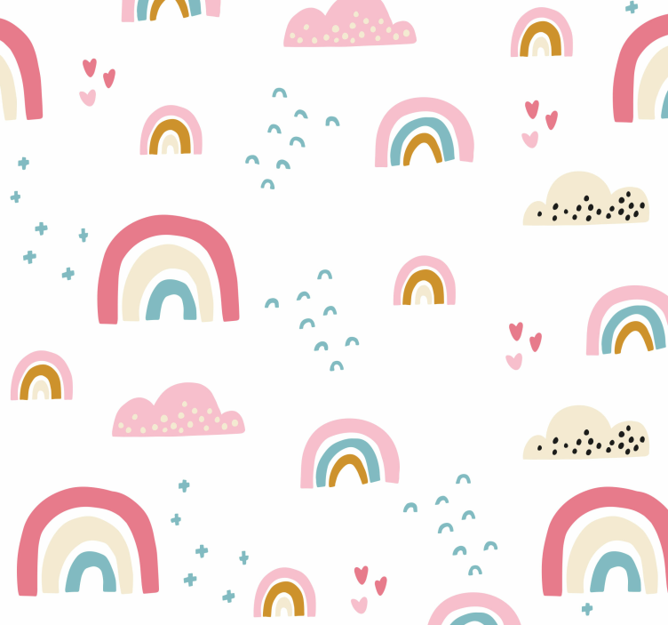 Pastel color rainbow pattern Bedroom Wallpaper - TenStickers