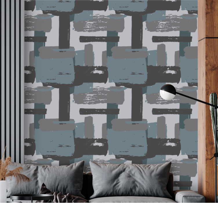 Grey paint strokes abstract wallpaper - TenStickers