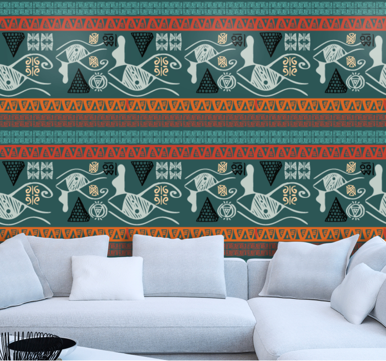 African tribal pattern overflow wallpaper - TenStickers