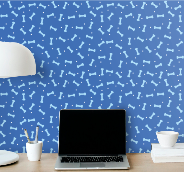 Amazing blue background bones Bedroom Wallpaper - TenStickers