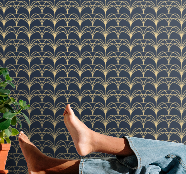 Art Deco Arcs geometric wallpaper - TenStickers