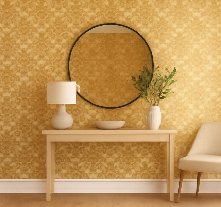 Baroque Damask Pattern entryway wallpaper - TenStickers