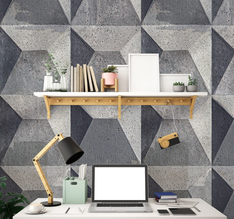 "Béton brut" texture concrete wallpaper - TenStickers