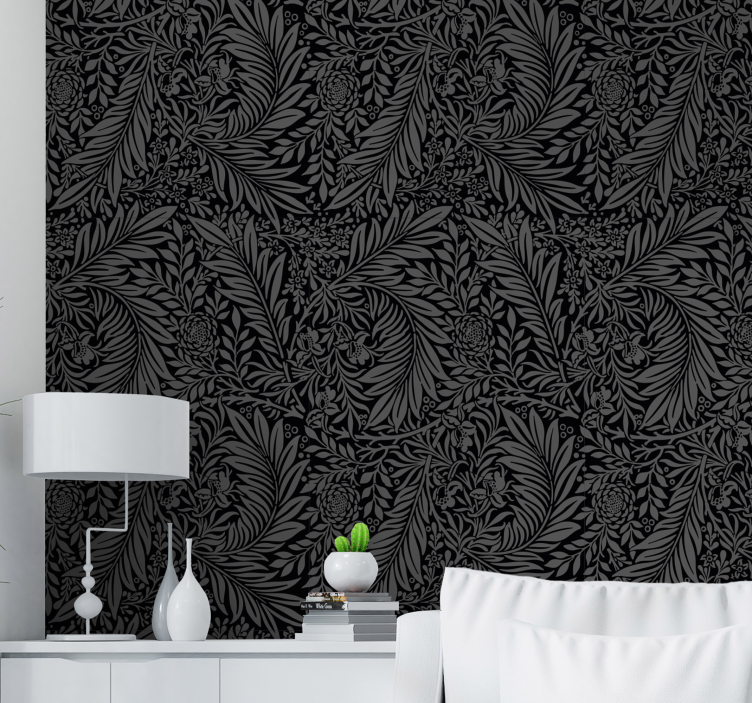 Black abstract patterns Halloween Wallpaper - TenStickers