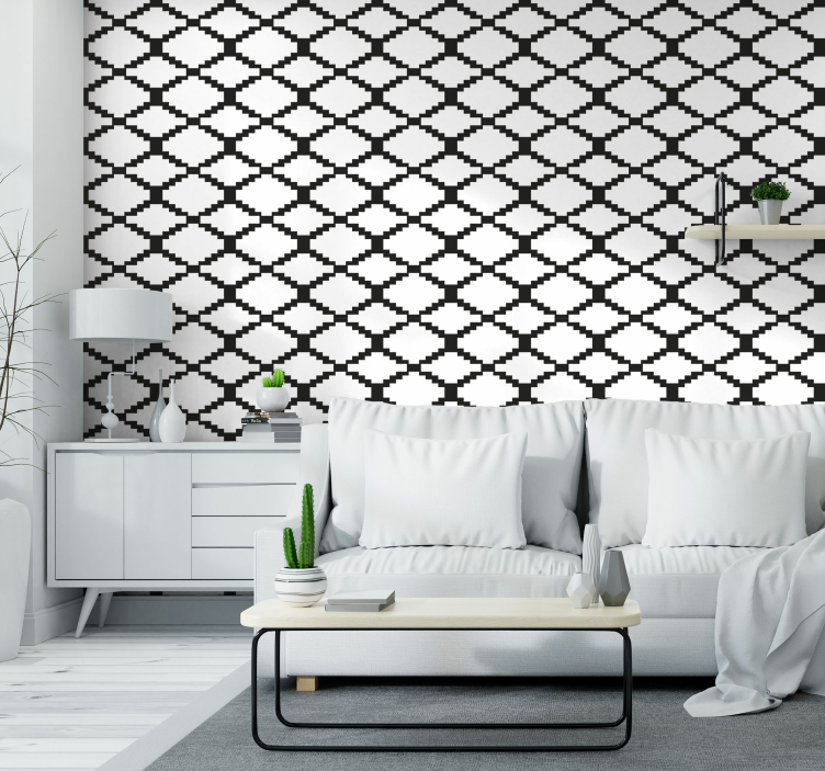 Gometrical diamond nordic style wallpaper - TenStickers