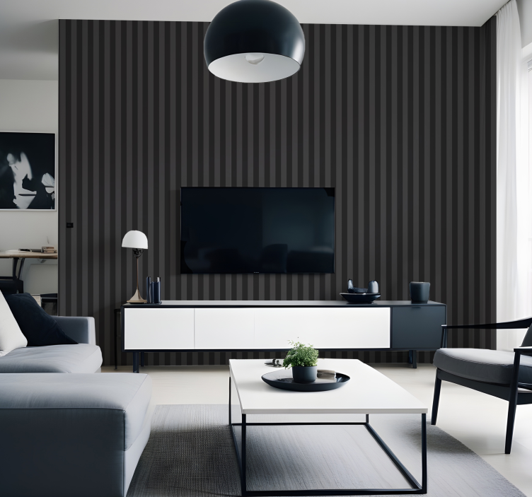 Black shades vertical line wallpaper - TenStickers