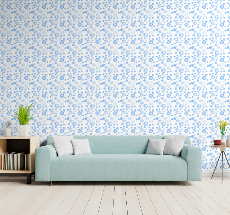 Blue Circular Patterns polka dots wallpaper - TenStickers