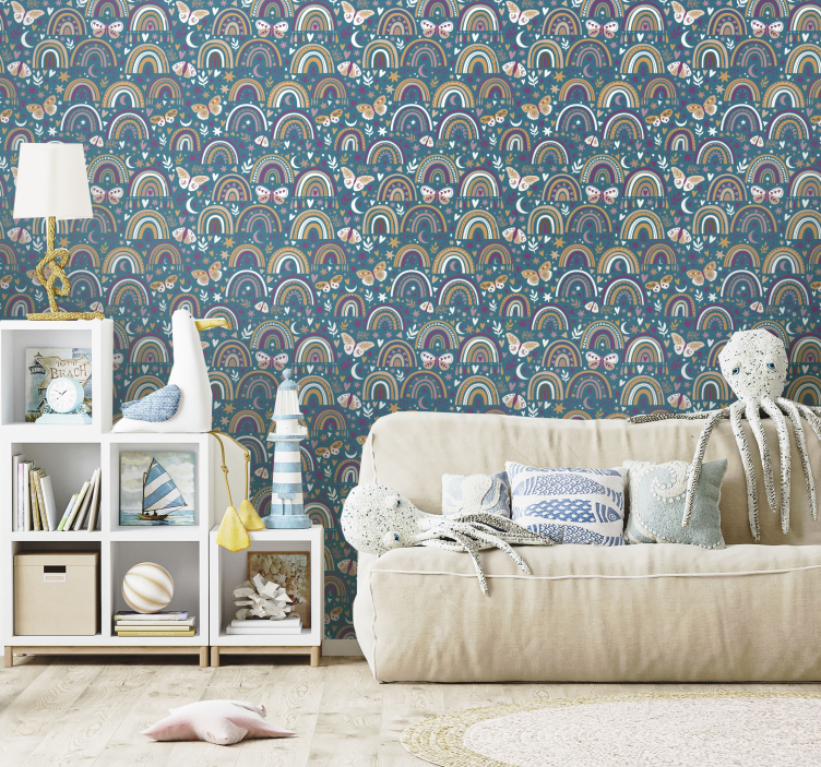 Bohemian Rainbow Motif kids wallpaper - TenStickers