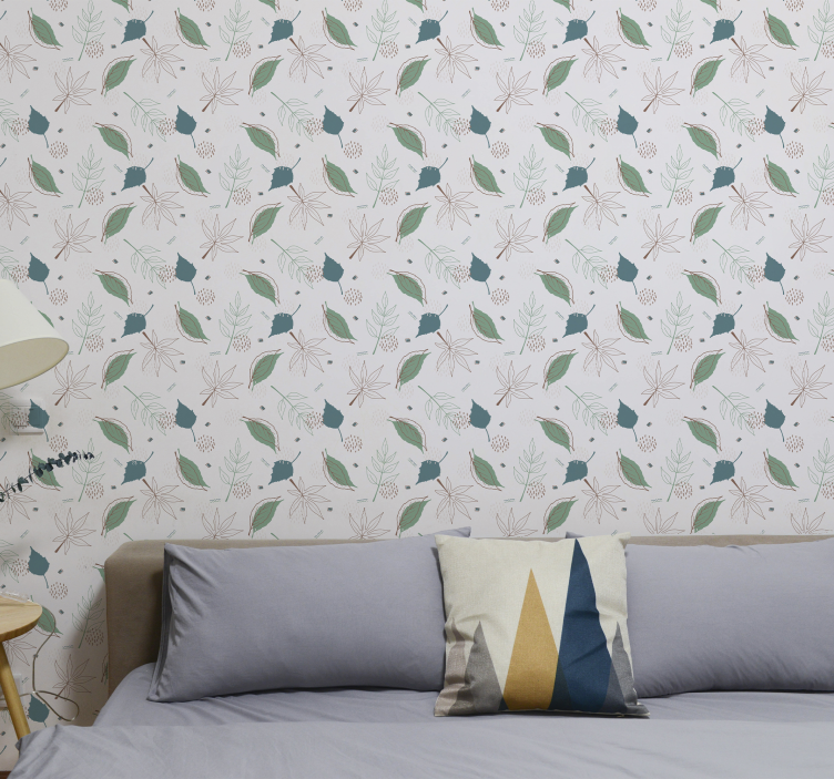 Botanical Leaf Motifs leaf wallpaper - TenStickers