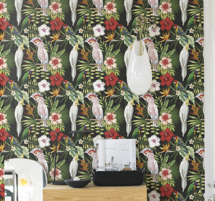 Bright Colour Parrots Animal Wallpaper - TenStickers