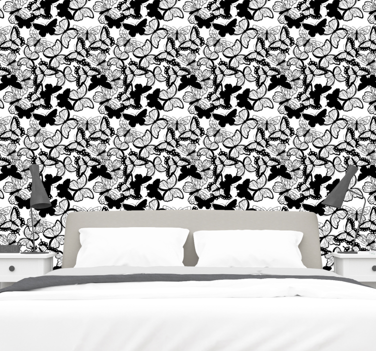 Butterfly Abundance butterfly wallpaper - TenStickers