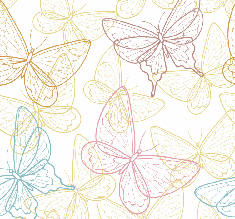 Butterfly Outlines butterfly wallpaper - TenStickers
