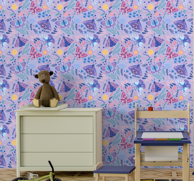 Butterfly Pattern Design butterfly wallpaper - TenStickers