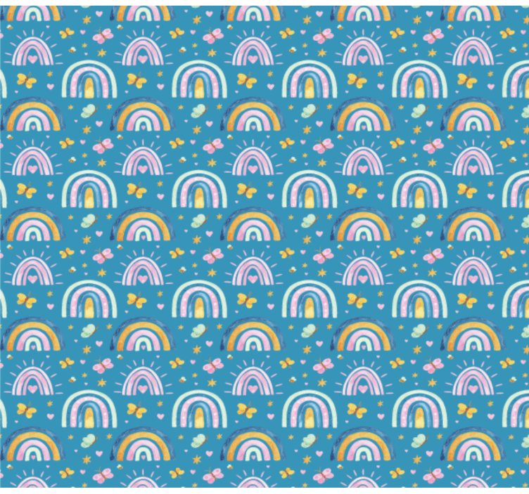 Butterfly Rainbow Patterns kids wallpaper - TenStickers
