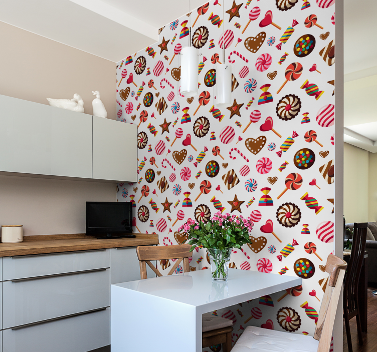 Candy Patterns kitchen wallpaper - TenStickers
