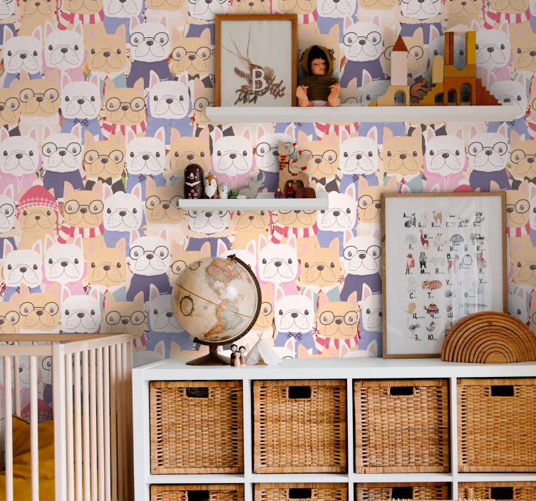 Cartoon Bulldogs dogs wallpaper - TenStickers